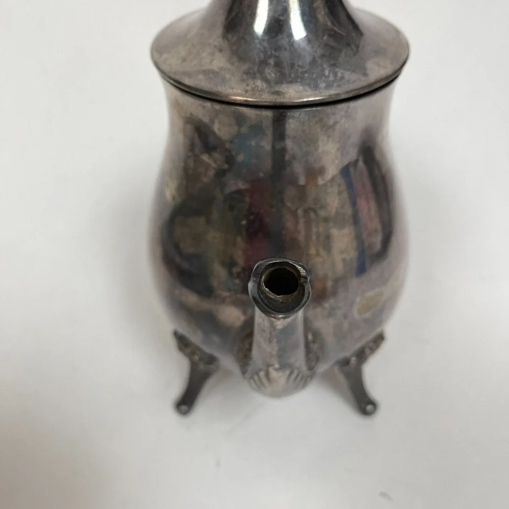 Leonard Silver-plate Tea Coffee Pot‎ Hinged Lid 9
